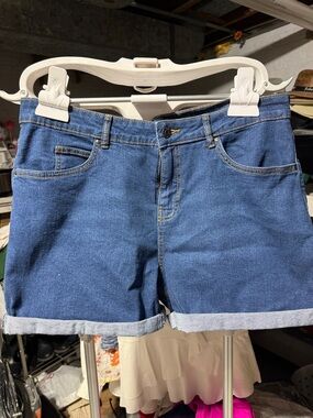 Serra Blue Rolled-Cuff Denim Shorts